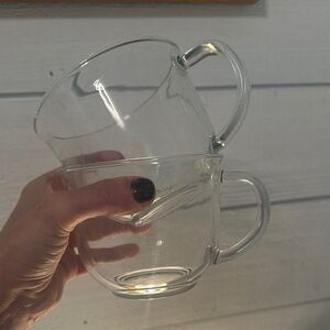 Clear Glass Coffee Mugs Set